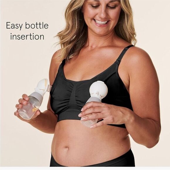 Bravado NWT Designs Hands Free Pumping Bra & Nursing Bra 2 in 1 Black Size M - Picture 2 of 5